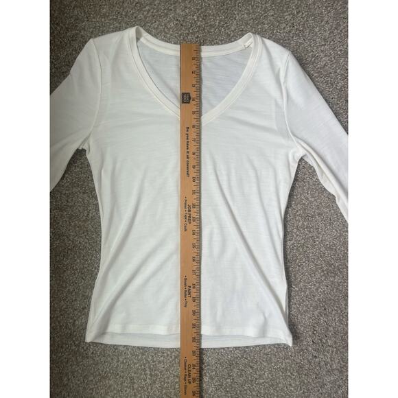 Unbound Merino Long Sleeve Shirt White Lightweight Breathable Layer Ski Medium - Picture 7 of 8